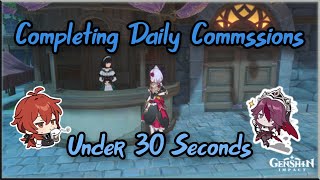 Fastest Way to Complete Daily Commissions Genshin Impact [upl. by Ettennej]