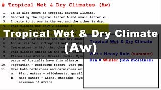 Koppen Scheme  Tropical Wet amp Dry Climate Aw  UPSC IAS Geography [upl. by Eelorac]