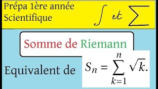 Intégration Equivalent simple de somme des racines de k  Somme de Riemann  cool Prépa Post Bac [upl. by Sanfo169]