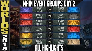 LoL Worlds 2018 Day 2 Highlights ALL GAMES  Main event Group Stage  Standings amp MVP [upl. by Erine661]