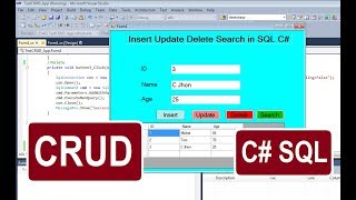 CRUD Operation in C With SQL Database  Insert Update Delete Search Using ConnectionString [upl. by Ellerd779]