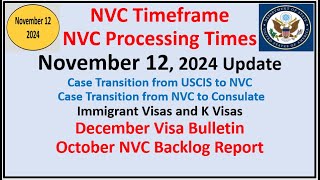 NVC Processing Times As of November 12 2024  November Visa Bulletin  October NVC Backlog Report [upl. by Annavas]