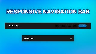 How To Create Responsive Navigation Bar Using HTML CSS amp JS [upl. by Bernita]