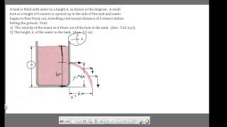 Ch 9  Fluids  Bernoulli Problem  1 [upl. by Robinet]