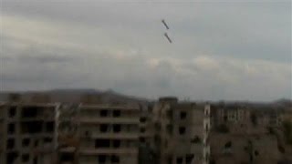 Video Captures Bombs Exploding in Syrian City of Daraya [upl. by Glialentn]