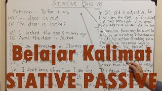 Belajar Kalimat Bahasa Inggris STATIVE PASSIVE [upl. by Fen]