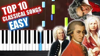 TOP 10 Classical Songs  EASY Piano Tutorials by PlutaX [upl. by Eilis]