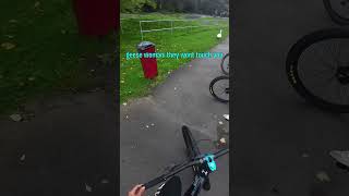 blocked off by GEESE on my bike 😭😭 mtb fail fyp fypシ゚viral [upl. by Tedda]