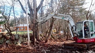 I Hope this Goes WELL Trying to Removing A Utility Pole with an Excavator [upl. by Neltiak558]