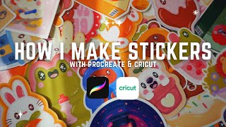 How I Make Stickers  Using Procreate amp Cricut to Make Stickers Tutorial [upl. by Ominorej]