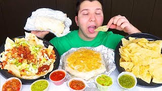 Tacos Burritos Nachos Quesadilla Chips amp Dip • MUKBANG [upl. by Robbi]