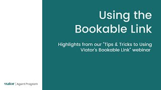 Using the Bookable Link [upl. by Annawyt]