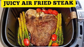 PERFECT AIR FRYER TBONE STEAK RECIPES  HOW TO AIR FRY EASY STEAK BEEF FOR BEGINNERS AT HOME [upl. by Kerrin673]