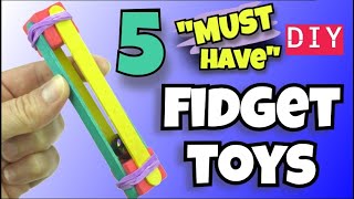 5 EASY DIY FIDGET TOYS  HOW TO MAKE HOMEMADE FIDGETS  5 MINUTE FIDGET TOYS PAPER STRAWS LIDS [upl. by Lilllie]