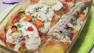 MERLUZA AL HORNO CON PATATAS 🐟 MUY FÁCIL Y RÁPIDO DE COCINAR 🔝40 minutos⏱ [upl. by Kirstin423]