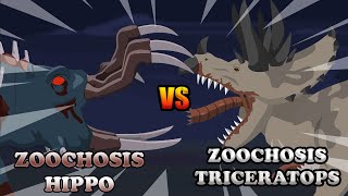 Zoochosis Hippo vs Zoochosis Triceratops  Monster Animation [upl. by Sperling]