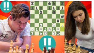 Genius Magnus Carlsen vs Anna Cramling 7 [upl. by Karen]