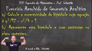 GEOMETRIA ANALÍTICA  CÔNICAS  Exercício 20  Calcule a Excentricidade da Hipérbole [upl. by Elocim738]