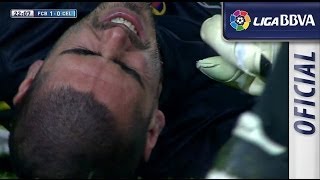 Lesión de rodilla  Knee injury de Víctor Valdés  سلتيك برشلونة [upl. by Adamek]