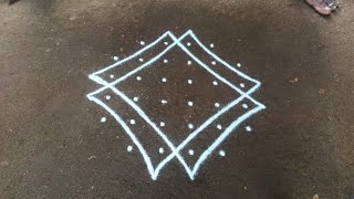 6 x 4 dots simple beautiful trending kambi kolam  simple sikku kolam  SathyaSelva Arts [upl. by Breanne274]