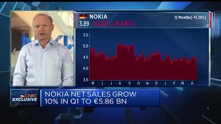 Nokia shares fall after it misses quarterly profit estimates [upl. by Enytsirhc877]