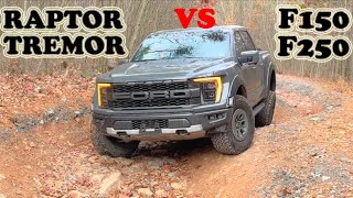 Raptor vs Tremor vs F150 F250 2021 Compilation Fords Best 4x4 OffRoading Full Size Trucks [upl. by Yruok]