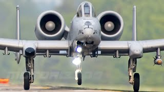 A10 Thunderbolt II Aircraft Take Off and Landing US Air Force [upl. by Roleat]