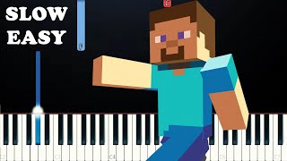 C418  Wet Hands Minecraft SLOW EASY PIANO TUTORIAL [upl. by Pedersen]