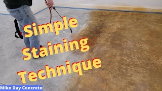 How To Stain Concrete Floors  Easy Diy Method [upl. by Rednijar]