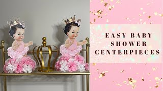 Dollar Tree DIY Baby Shower Centerpiece  Princess Theme [upl. by Gerhan]