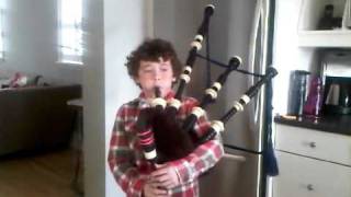 9 year old Reece playing Amazing Grace on the bagpipes [upl. by Shult40]