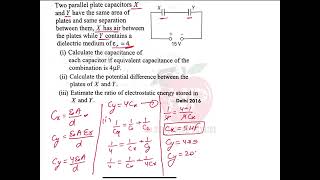 In the following arrangement of capacitors the energy stored in the 6 microfarad capacitor is E [upl. by Atirehc]