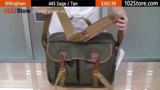 Billingham 445 Camera Shoulder Bag Sage FibreNyte Tan Leather Review [upl. by Aiset]