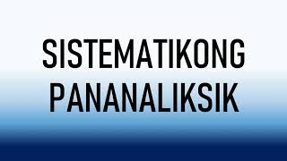 Sistematikong Pananaliksik [upl. by Peck]