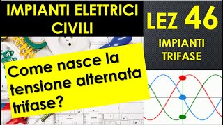 46Impianti elettrici trifase Come nasce la tensione alternata trifase sfasamento 120 gradi 50 Hz [upl. by Chanda52]