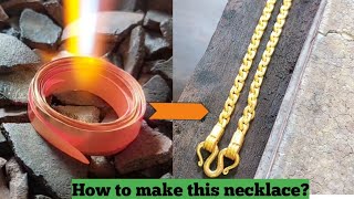 How to make 24k chain necklace  Gold chainmaking process [upl. by Belvia]