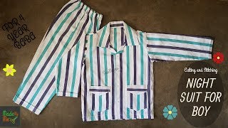 NIGHT SUIT FOR BOY Cutting and Stitching [upl. by Adlesirhc]