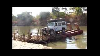 Crossing North Luangwa Pontoon in Zambia [upl. by Bushweller941]