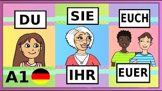 Deutsch lernen DU oder SIE  German lesson  Deutschkurs A1  A2  learning German for beginners [upl. by Atsahc]