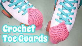 Easy Crochet Toe Guards For Roller Skates  TUTORIAL [upl. by Nelhsa]