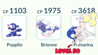 Shiny Popplio Brionne Primarina Family Only Challenge in Pokemon GO [upl. by Robers]