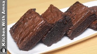 The Best Fudgy Brownie Recipe Without Oven  How to make Brownies  Kitchen With Amna [upl. by Civ58]