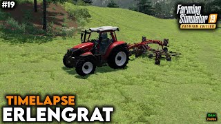 Cultivation raking baling amp contracts  FS19 Timelapse Erlengrat  19 [upl. by Humfrid]