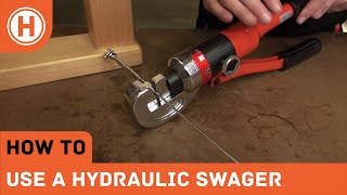 How To Use a Hydraulic Swage Tool To Crimp Stainless Wire Balustrade Fittings  HAMMERSMITH [upl. by Asinla196]