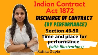 DISCHARGE OF CONTRACT  BY PERFORMANCE  SECTION  46 to 50 Contract Act 1872 [upl. by Noscire]