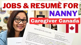 JOBS amp RESUME FOR NANNY CHILD CAREGIVER  PR PROGRAM FOR CAREGIVERS IN CANADA caregiver canada [upl. by Larimor]