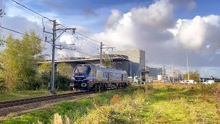 PRIMEUR Rangeren met de RTB Euro9000 2019 311 “Energy” in de Houtrakpolder  Doorkomst door Praest [upl. by Nnateragram]