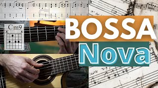 Bossa Nova Pattern in Cm  Fingerstyle Guitar [upl. by Eelaroc263]