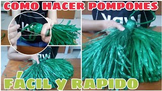 COMO HACER POMPONES DE RAFIA FACIL Y RAPIDOPOMPONES PARA DESFILEPOMPONES DE PORRISTA [upl. by Inalem]