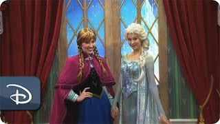 Frozen Meet amp Greet With Anna amp Elsa at Epcot  Walt Disney World [upl. by Sletten]